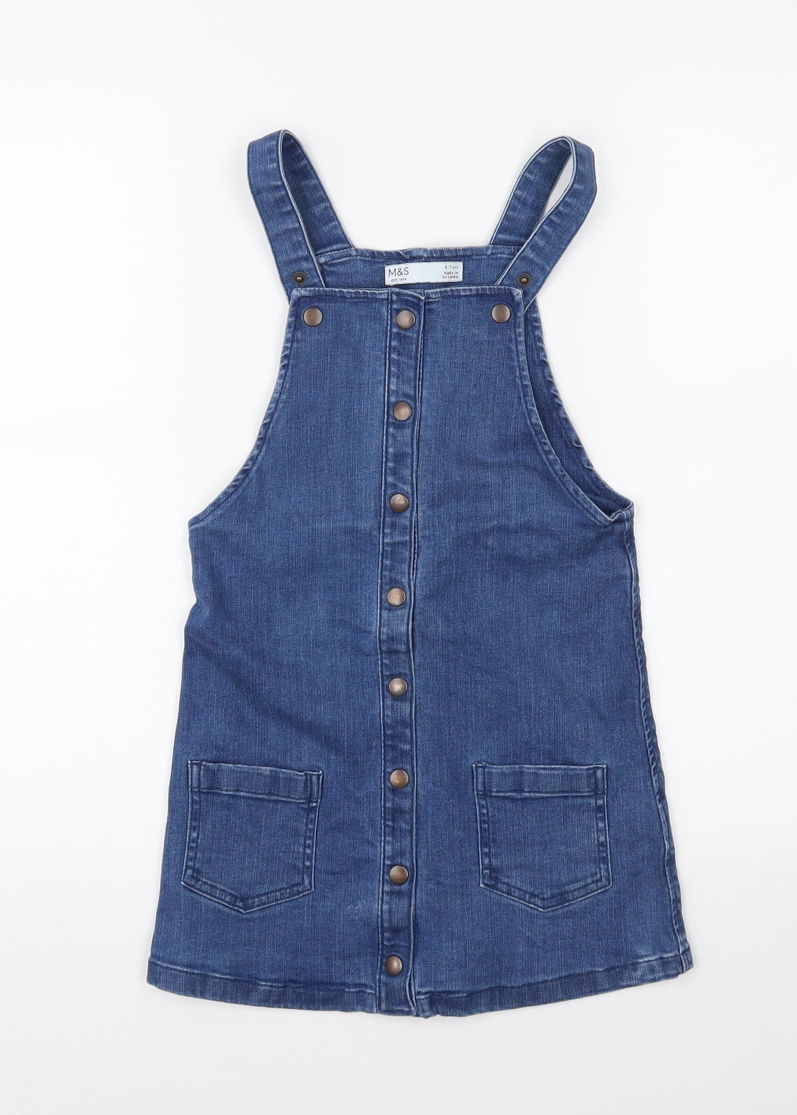 Marks and Spencer Girls Black   Dungaree One-Piece Size 6-7 Years