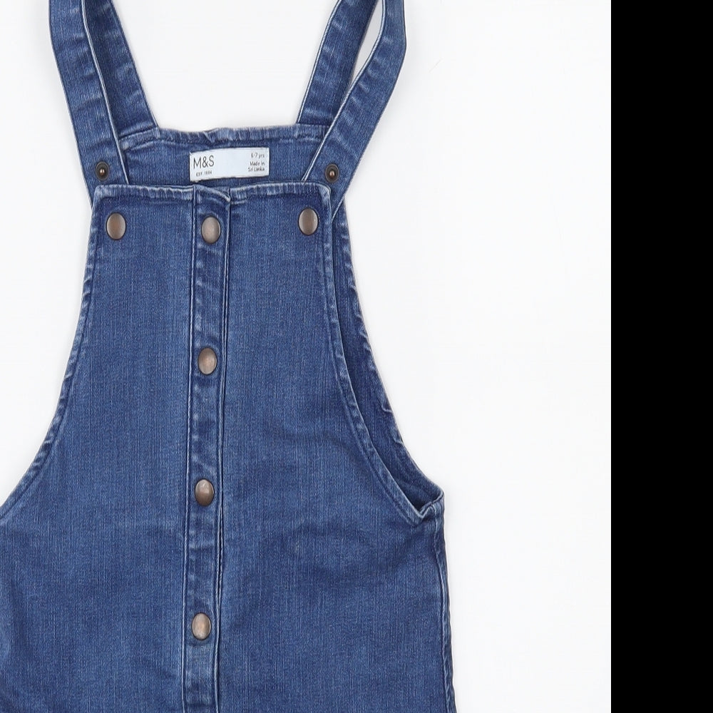 Marks and Spencer Girls Black   Dungaree One-Piece Size 6-7 Years