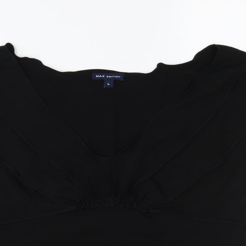 Max Edition Womens Black   Basic T-Shirt Size L