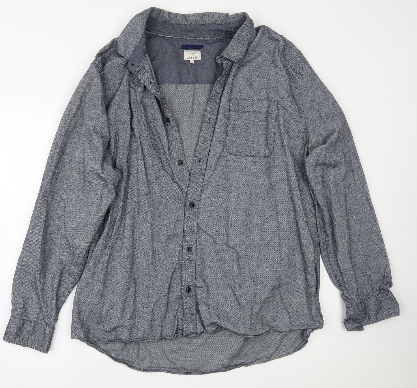 Easy Mens Blue    Button-Up Size 2XL