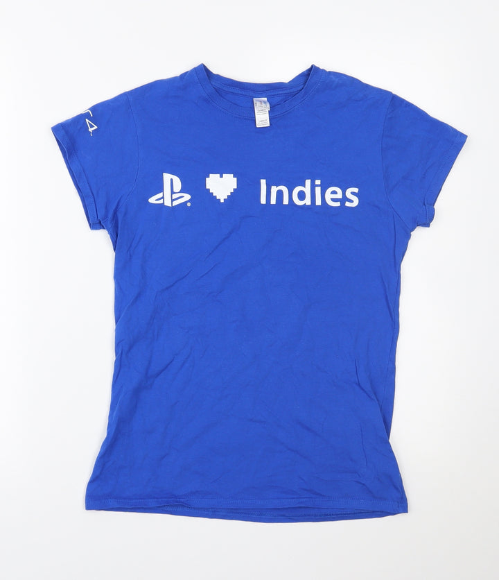 Gildan Womens Blue Basic T-Shirt Size M - ps4