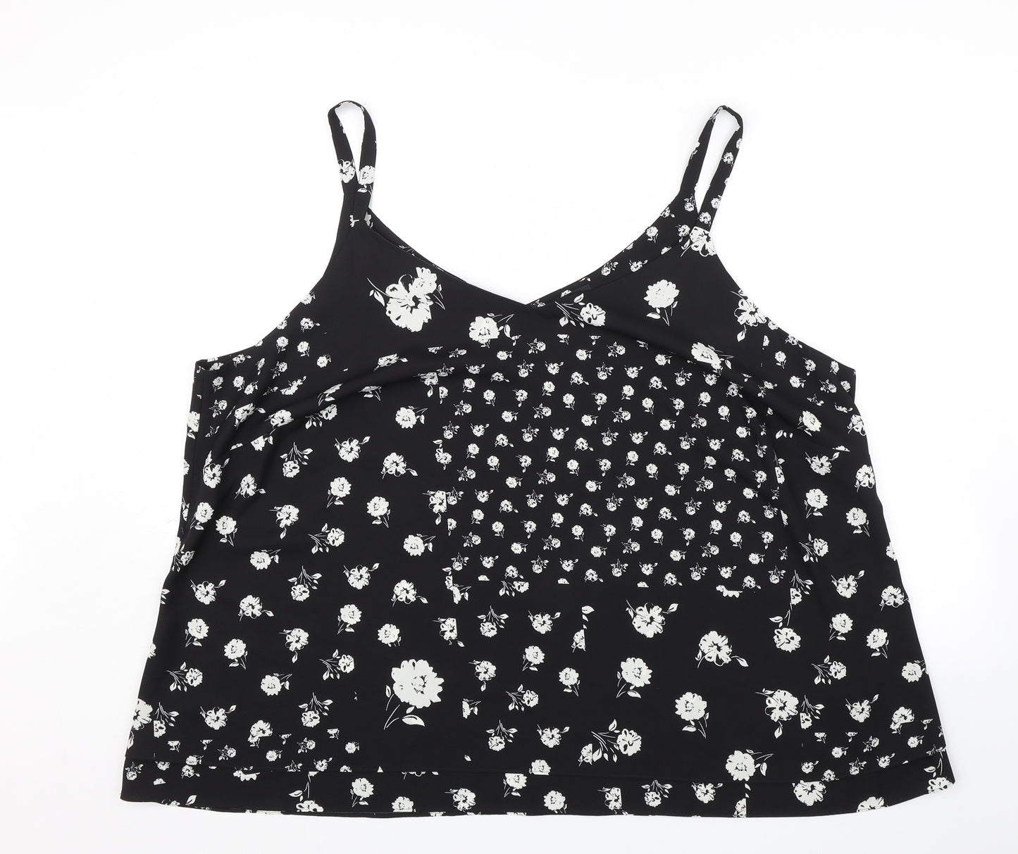 George Womens Black Floral  Camisole Blouse Size 24