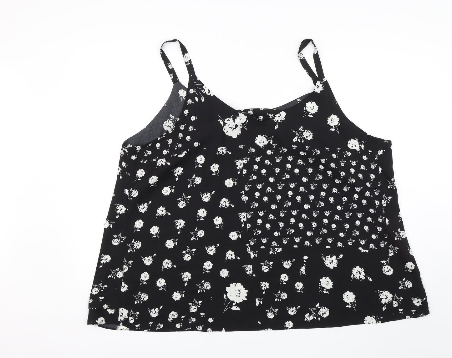 George Womens Black Floral  Camisole Blouse Size 24
