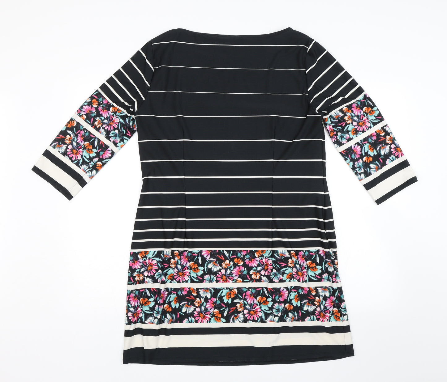 F&F Womens Black Striped  Shift  Size 16