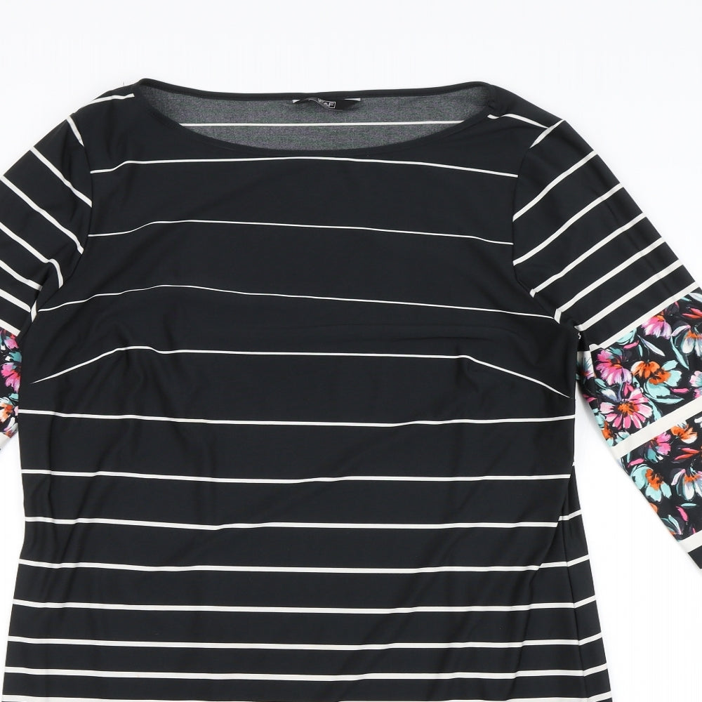 F&F Womens Black Striped  Shift  Size 16