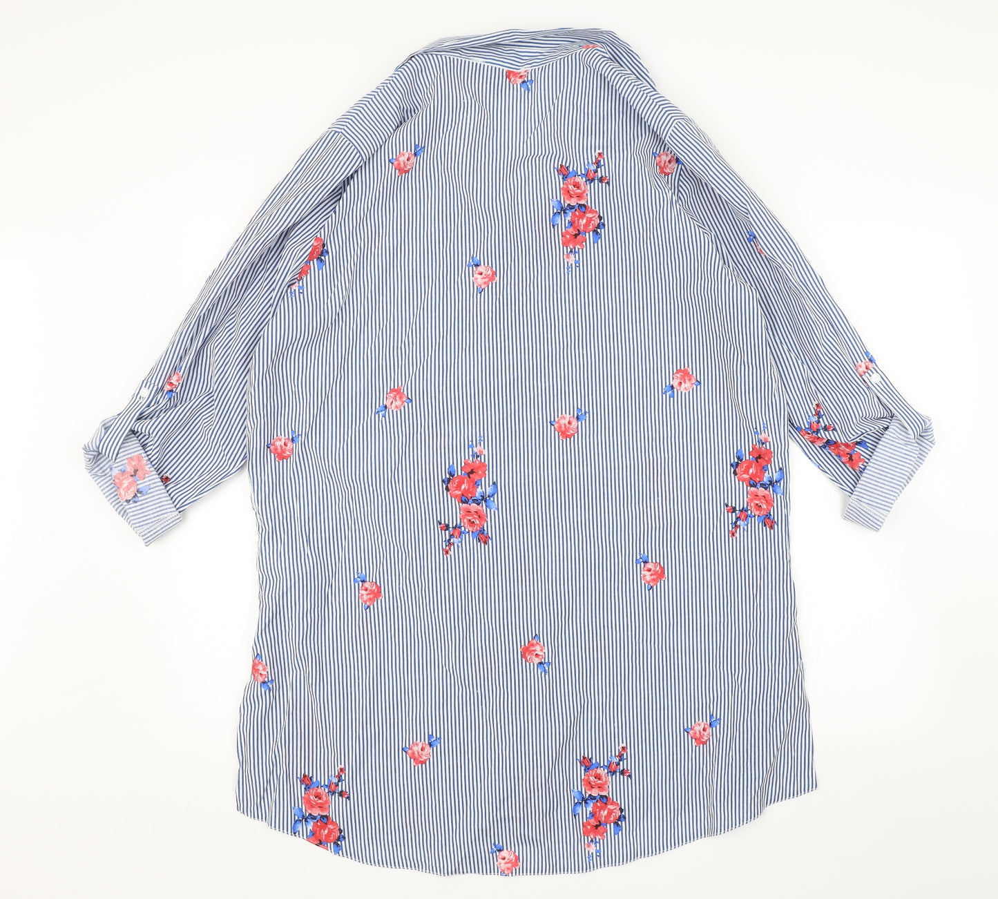 Primark Womens Blue Striped  Shirt Dress  Size 18