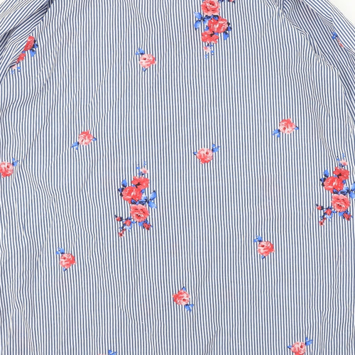 Primark Womens Blue Striped  Shirt Dress  Size 18