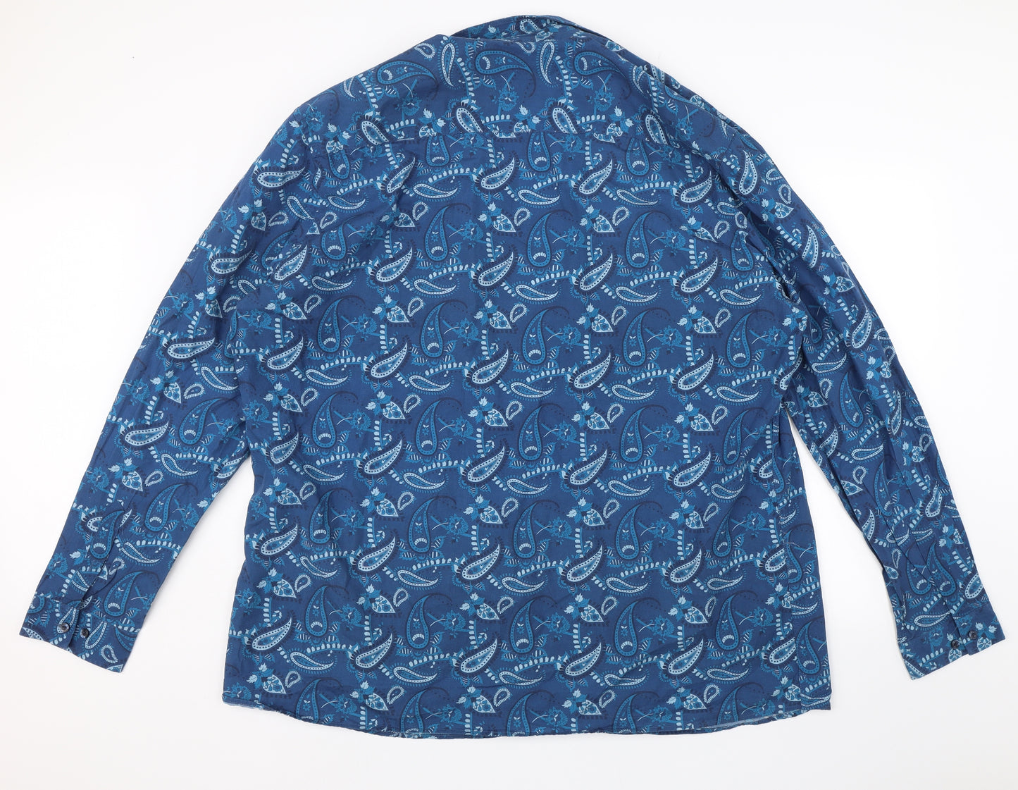 Black Label Mens Blue Paisley   Button-Up Size 2XL