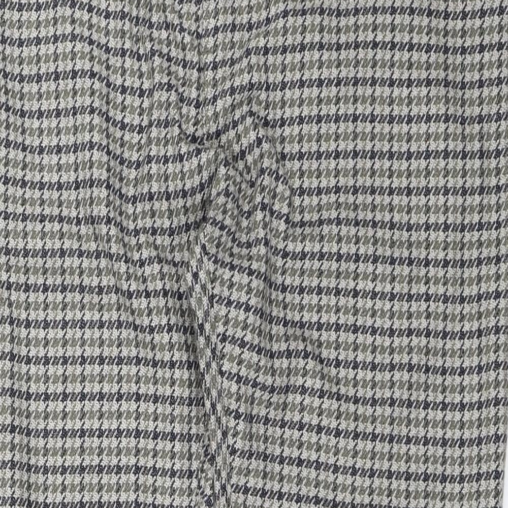 Zara Womens Grey Check  Chino Trousers Size 16 L27 in