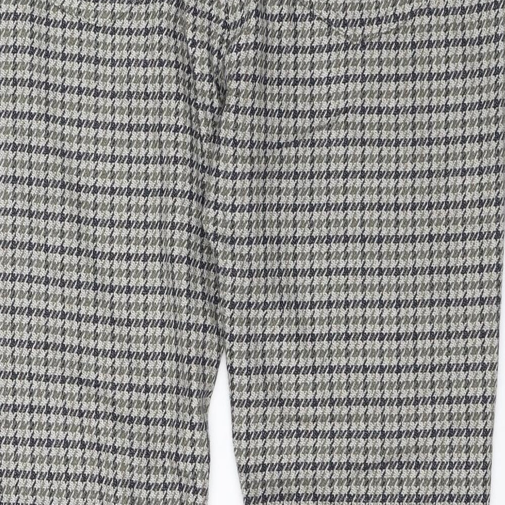 Zara Womens Grey Check  Chino Trousers Size 16 L27 in