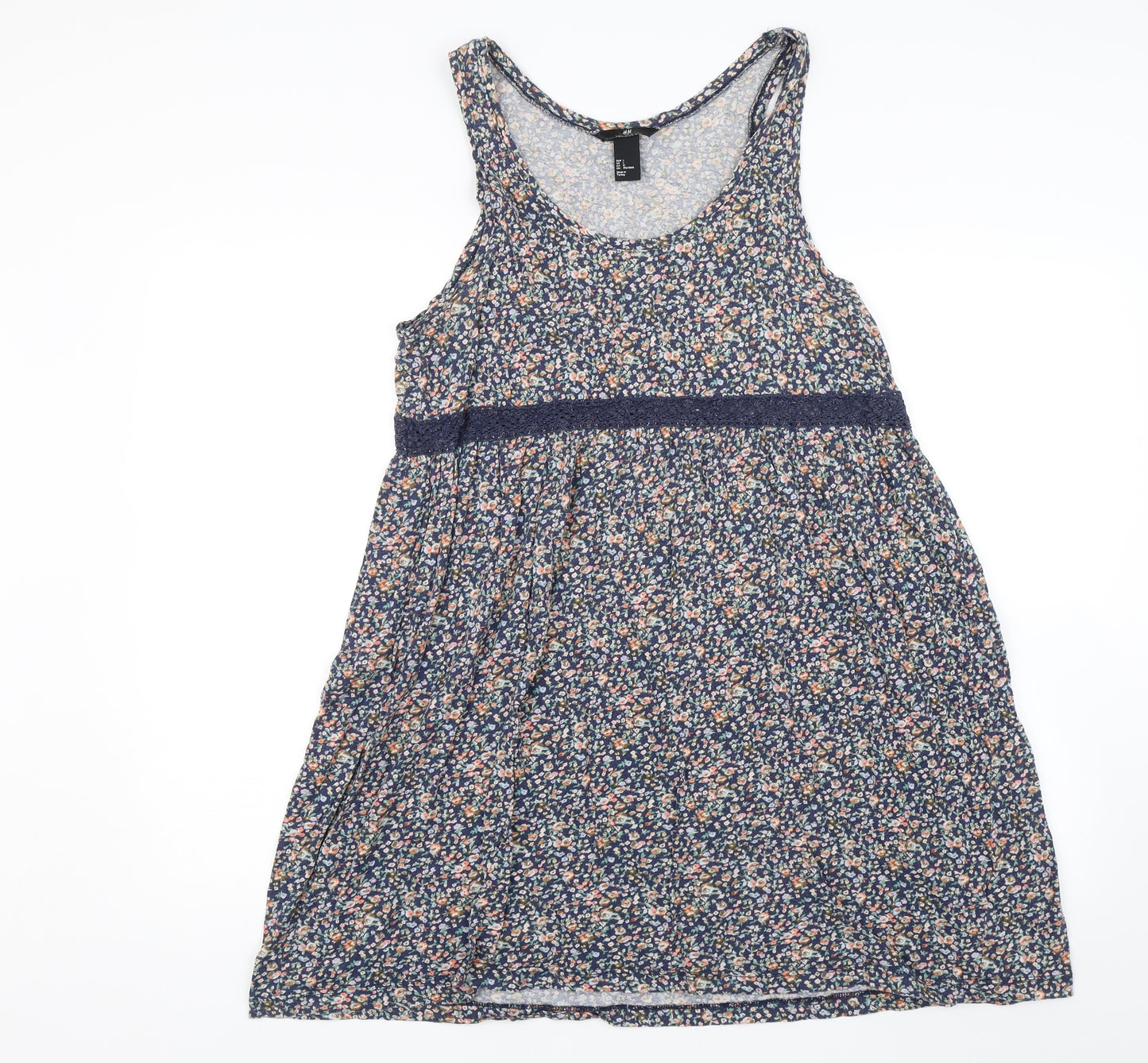 H&M Womens Blue Floral  Shift  Size L
