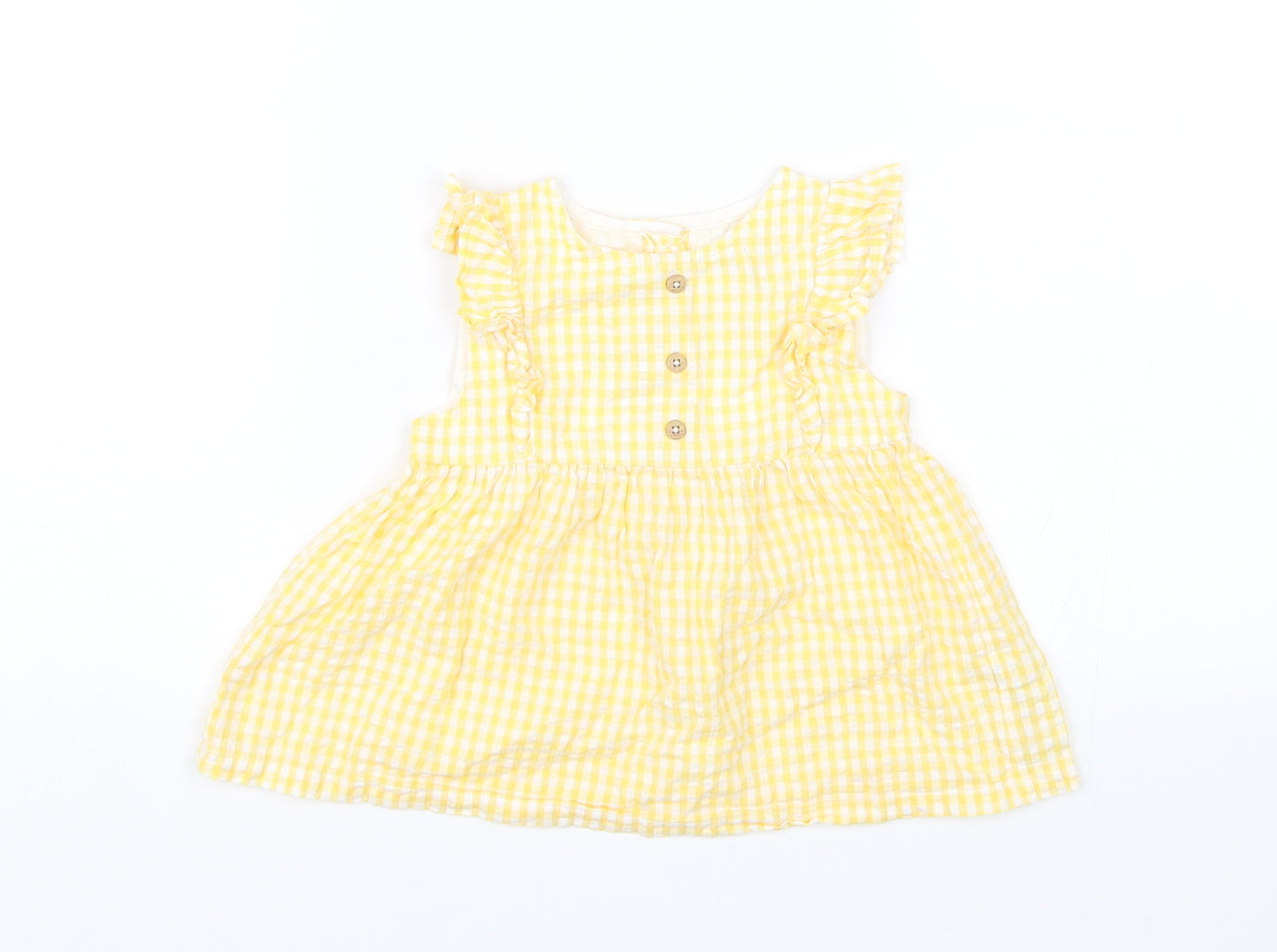 F&F Baby Yellow Plaid  Shift  Size 12-18 Months