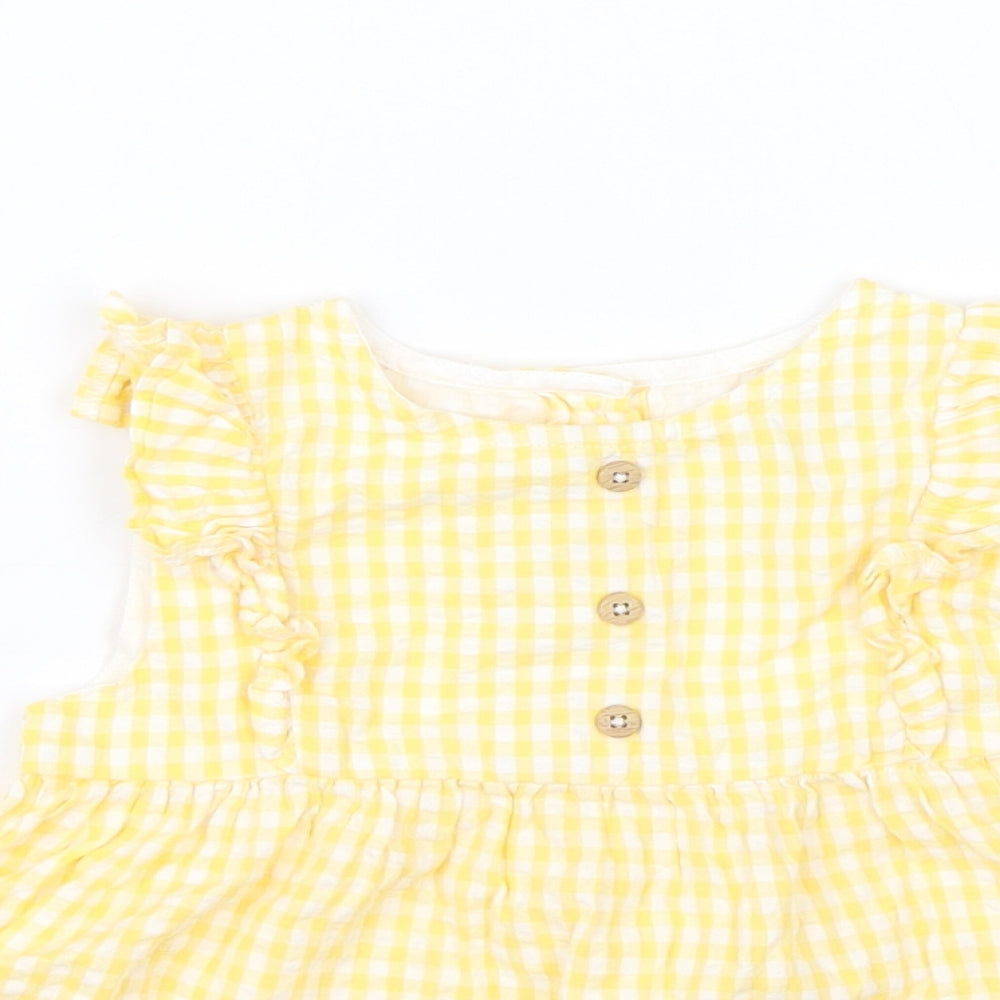 F&F Baby Yellow Plaid  Shift  Size 12-18 Months