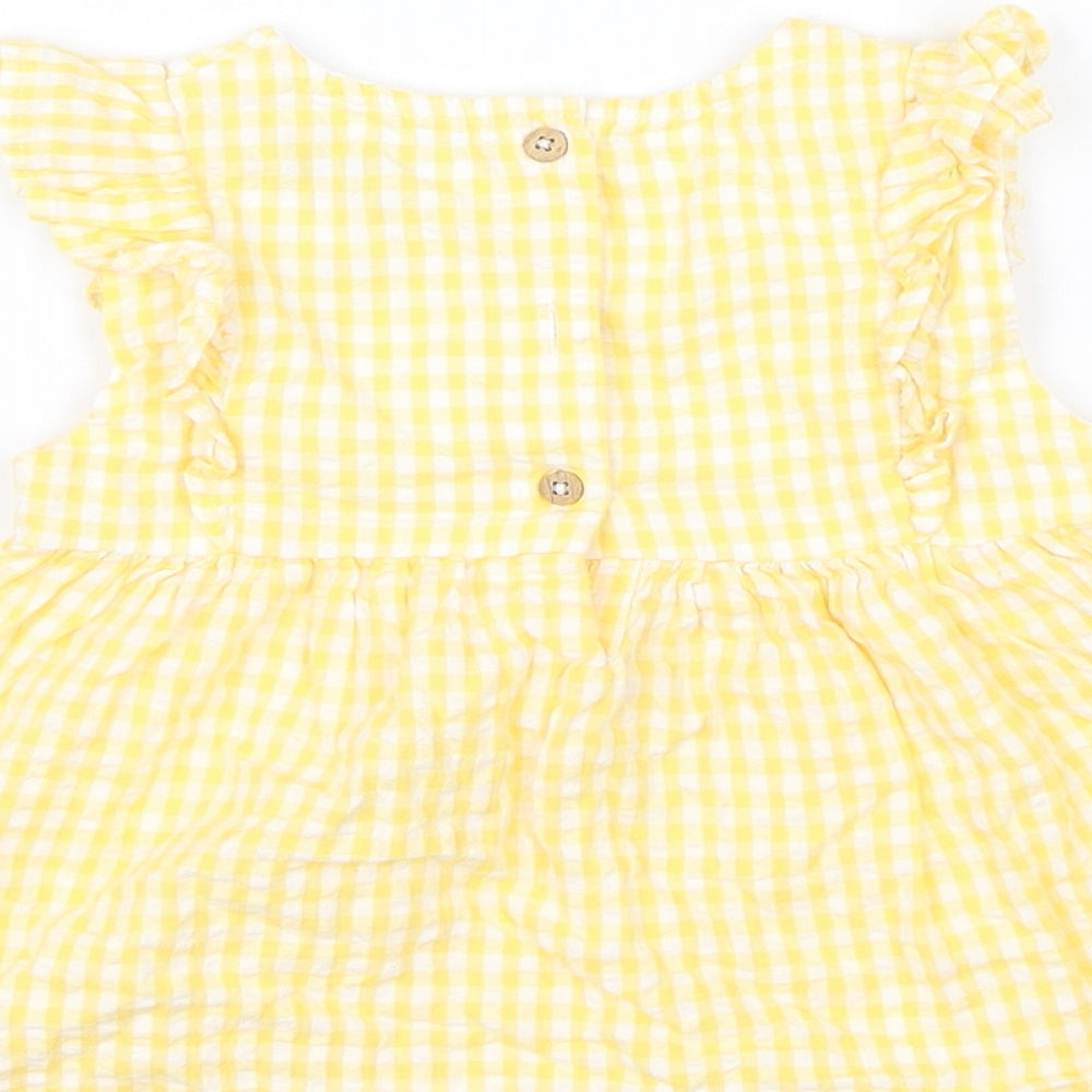 F&F Baby Yellow Plaid  Shift  Size 12-18 Months