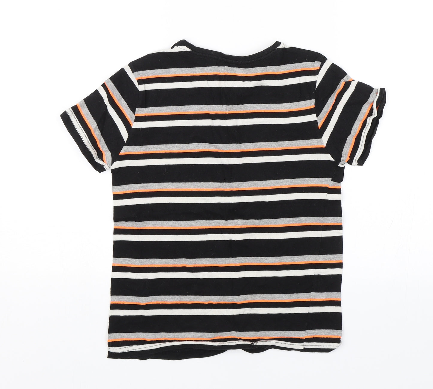 Primark Boys Black Striped  Basic T-Shirt Size 9-10 Years
