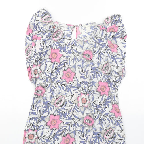 H&M Womens Pink Floral  Basic Blouse Size 12