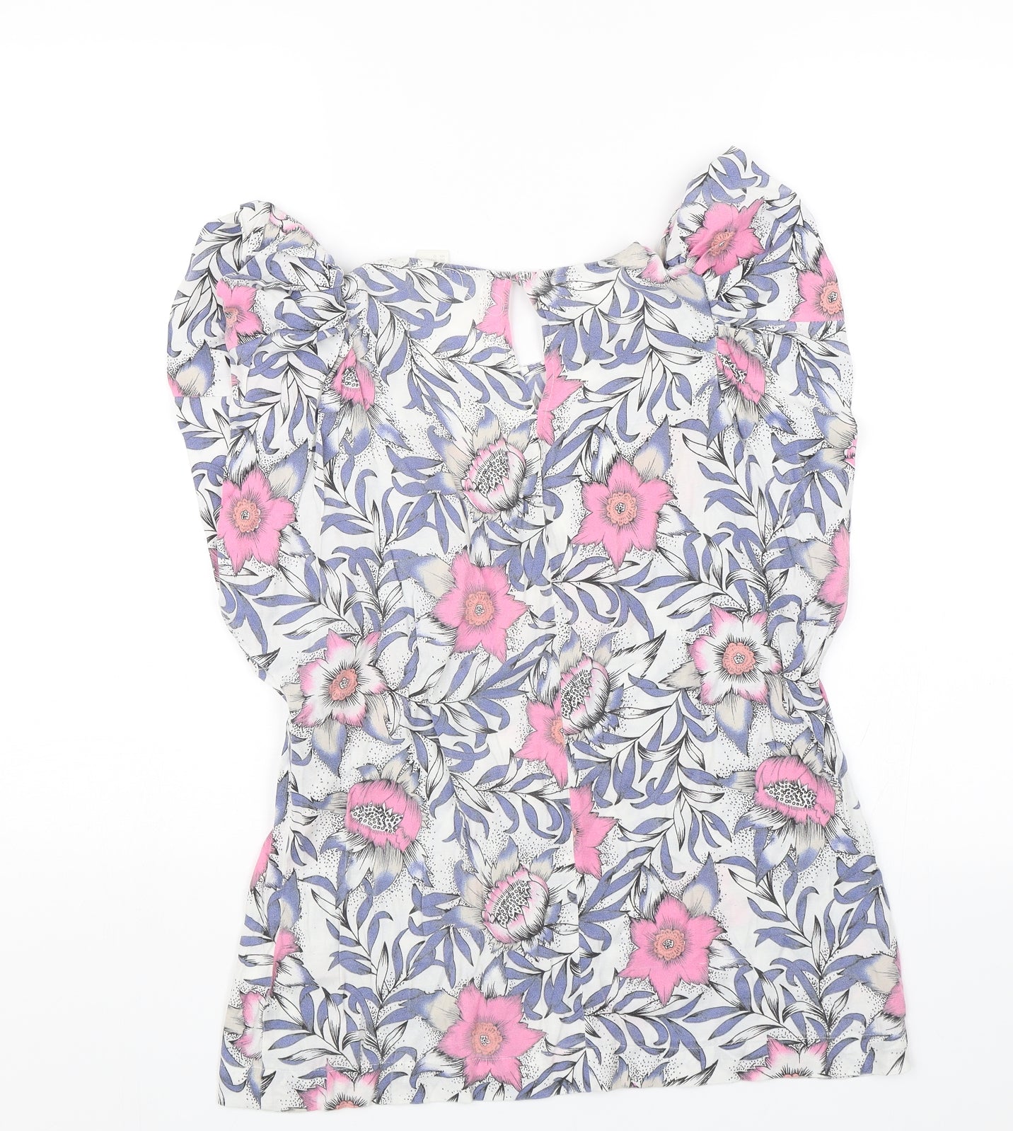 H&M Womens Pink Floral  Basic Blouse Size 12
