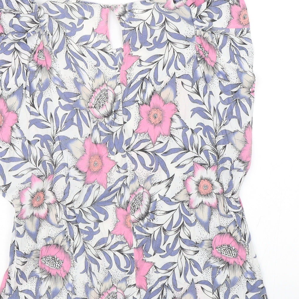 H&M Womens Pink Floral  Basic Blouse Size 12