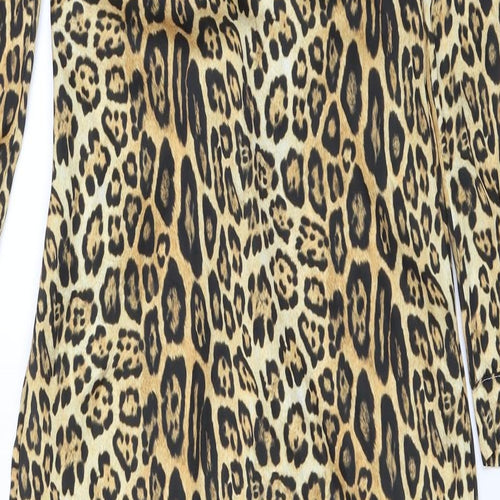 Missguided Womens Gold Animal Print  Shift  Size 4