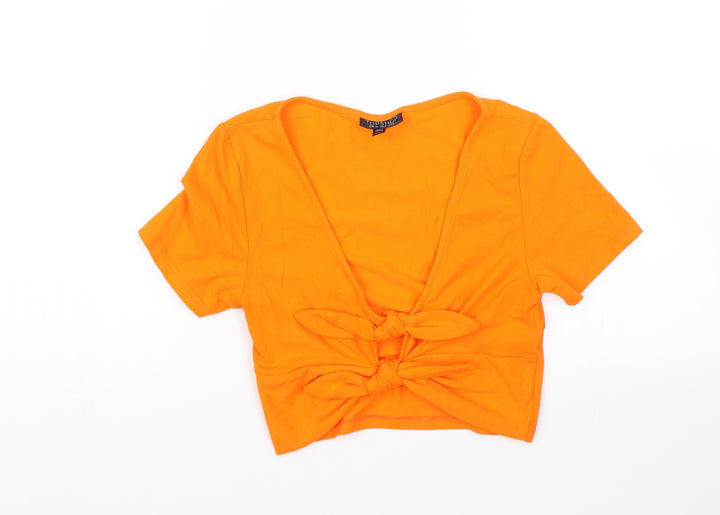 Topshop Womens Orange   Basic Blouse Size 8