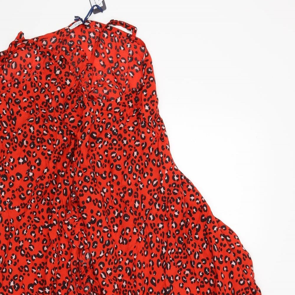 figleaves Womens Red Animal Print  A-Line  Size 18