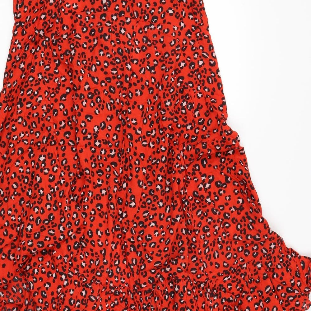 figleaves Womens Red Animal Print  A-Line  Size 18