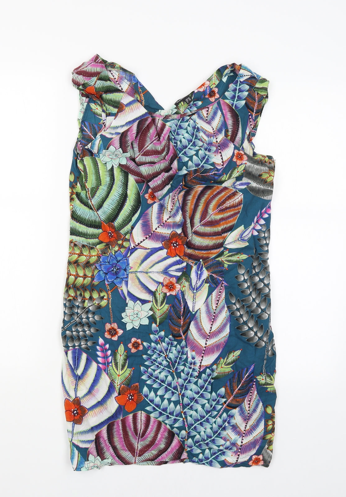 Warehouse Womens Multicoloured Floral  Tank Dress  Size 10