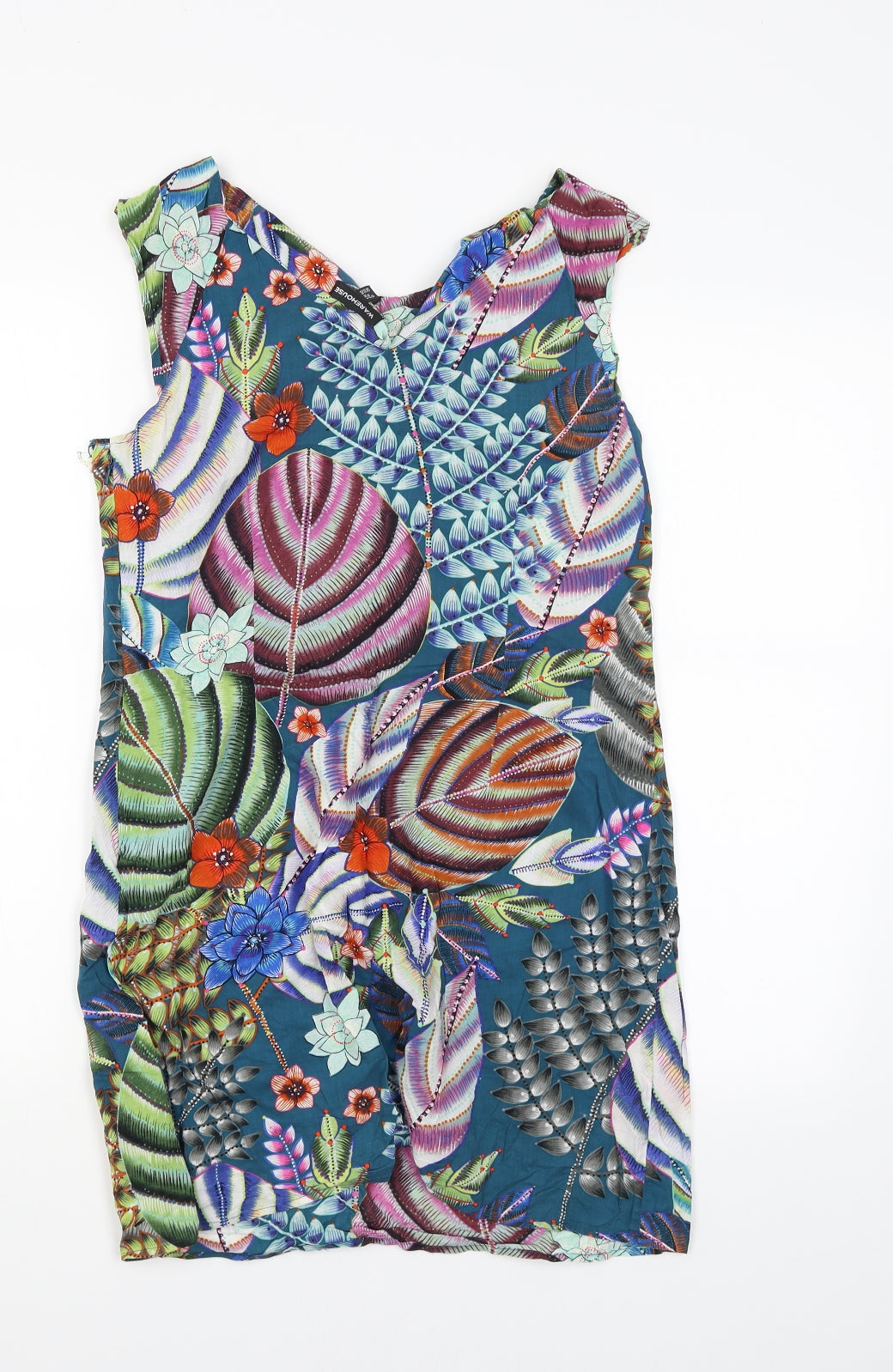 Warehouse Womens Multicoloured Floral  Tank Dress  Size 10