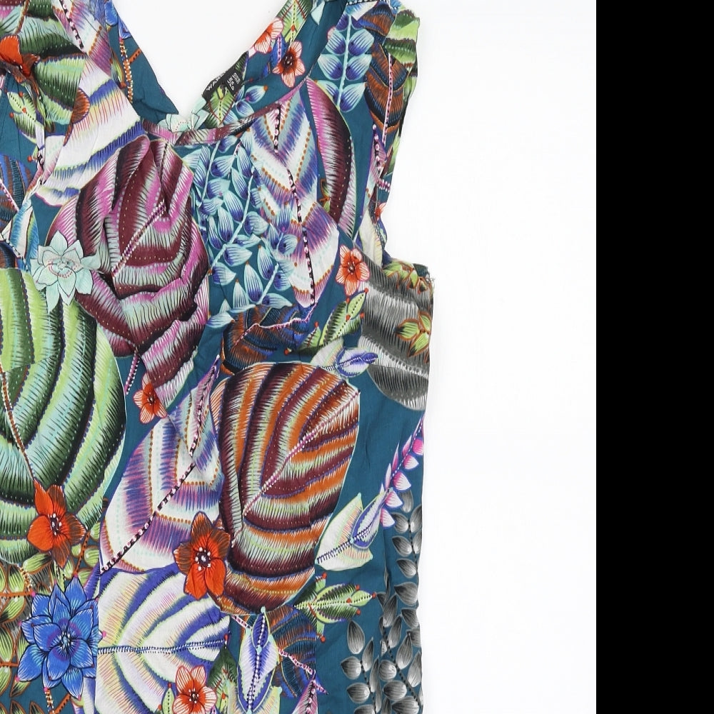 Warehouse Womens Multicoloured Floral  Tank Dress  Size 10