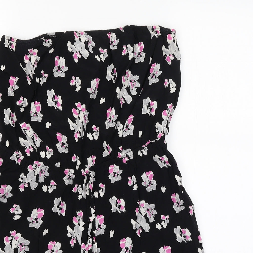 F&F Womens Black Floral  A-Line  Size 12