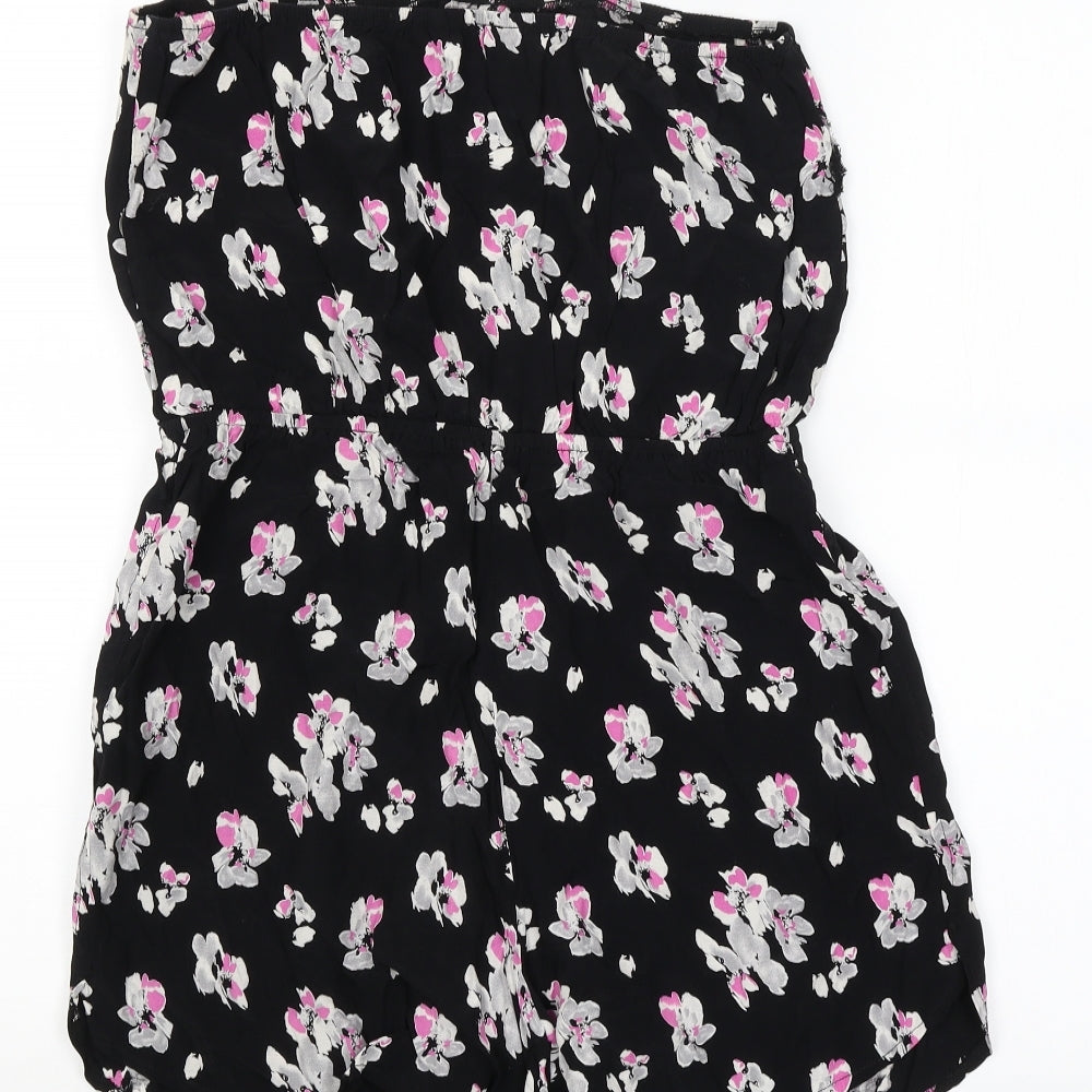 F&F Womens Black Floral  A-Line  Size 12
