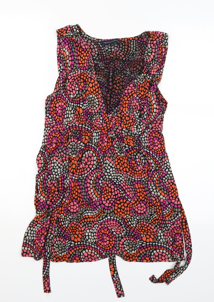 French Connection Womens Multicoloured Patchwork T-Shirt Dress Size S