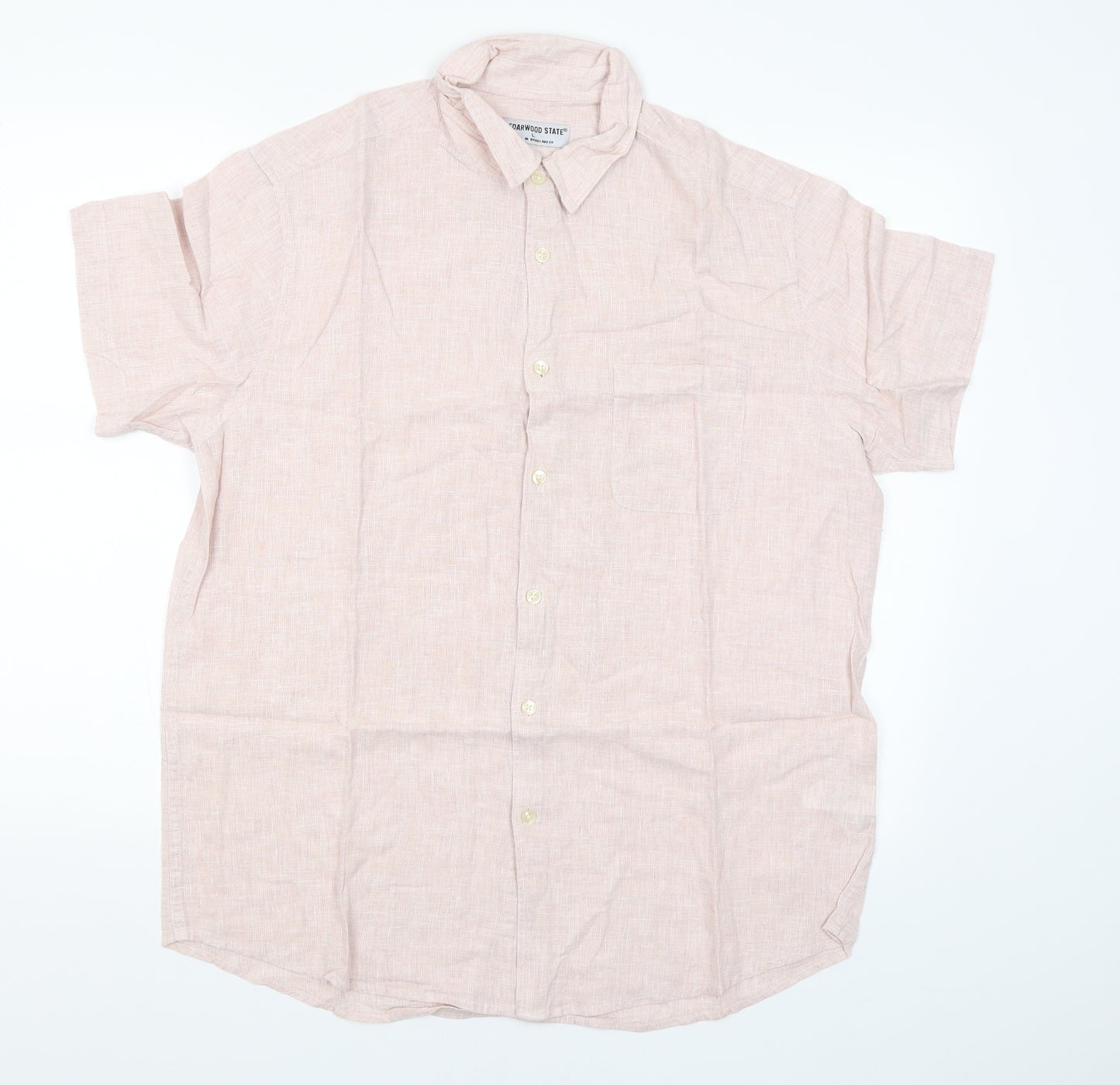 Cedar Wood State Mens Pink    Button-Up Size L