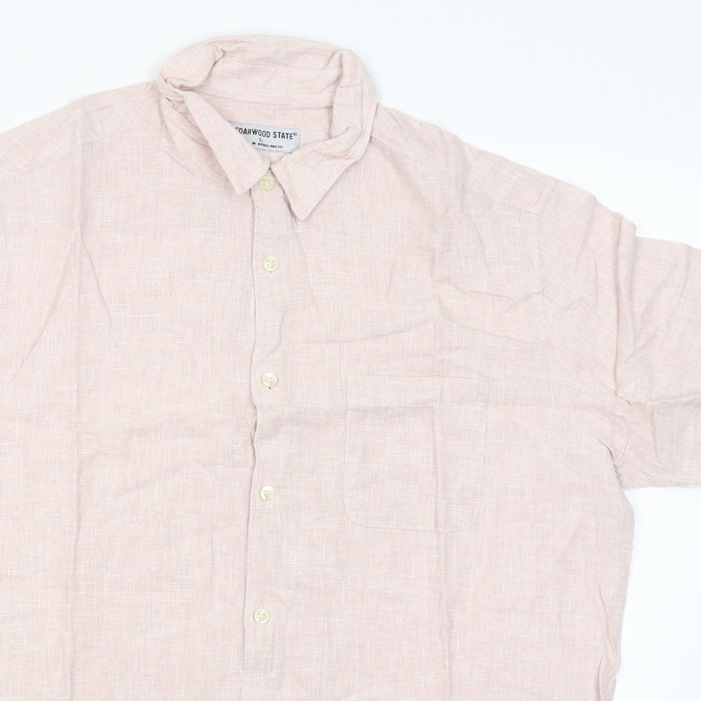 Cedar Wood State Mens Pink    Button-Up Size L