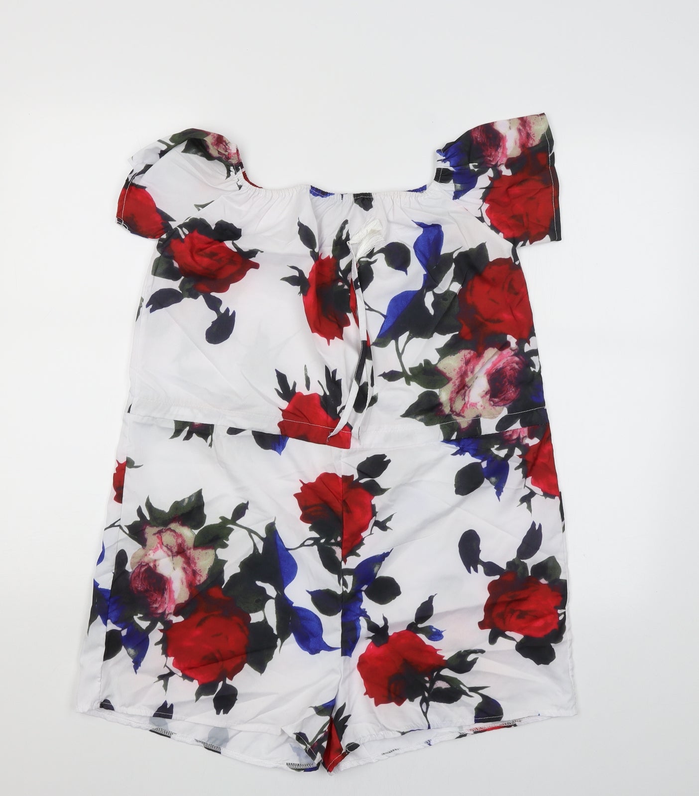 Preworn Womens White Floral  A-Line  Size M