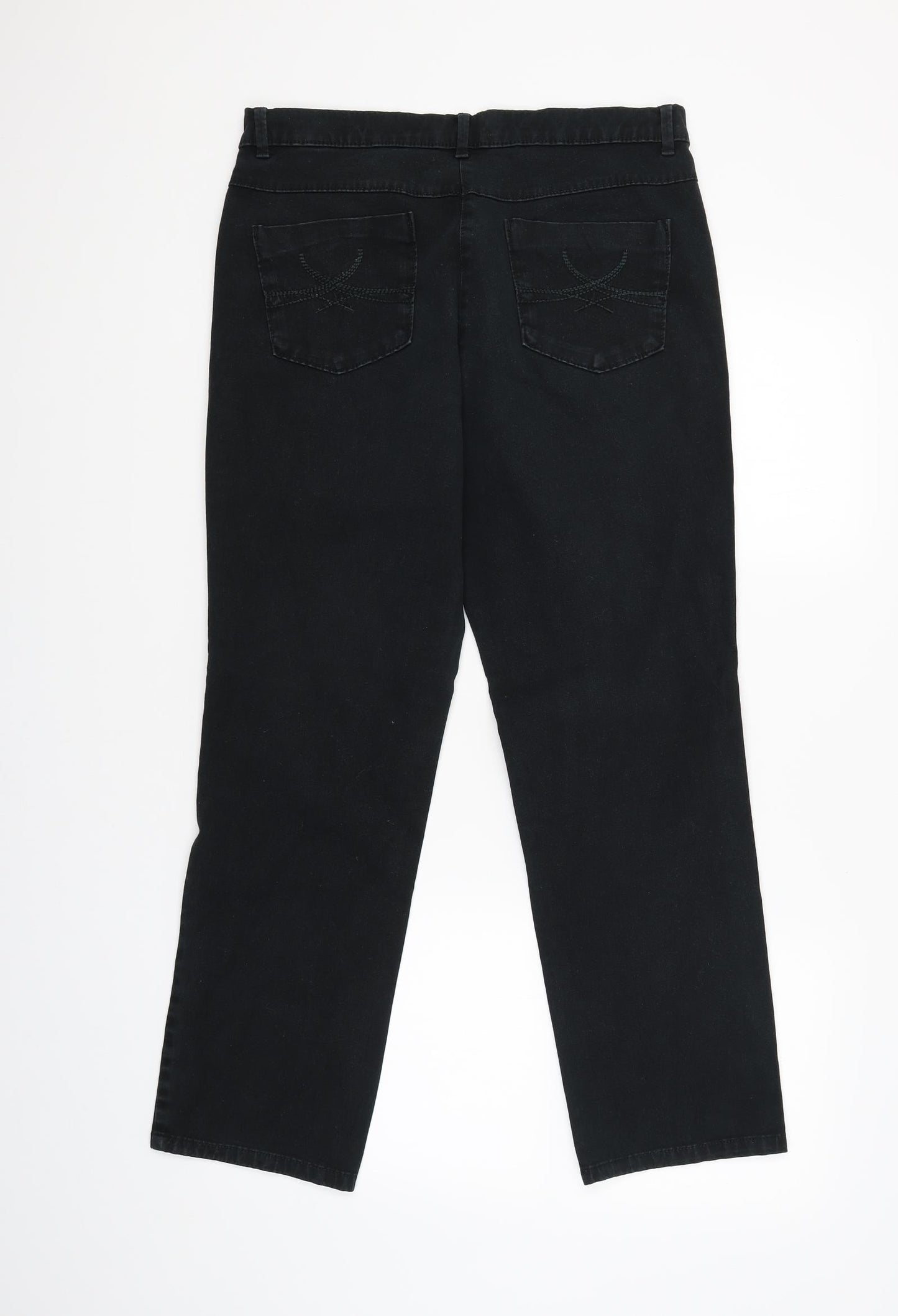 M&S Womens Black   Capri Trousers Size 12 L27 in