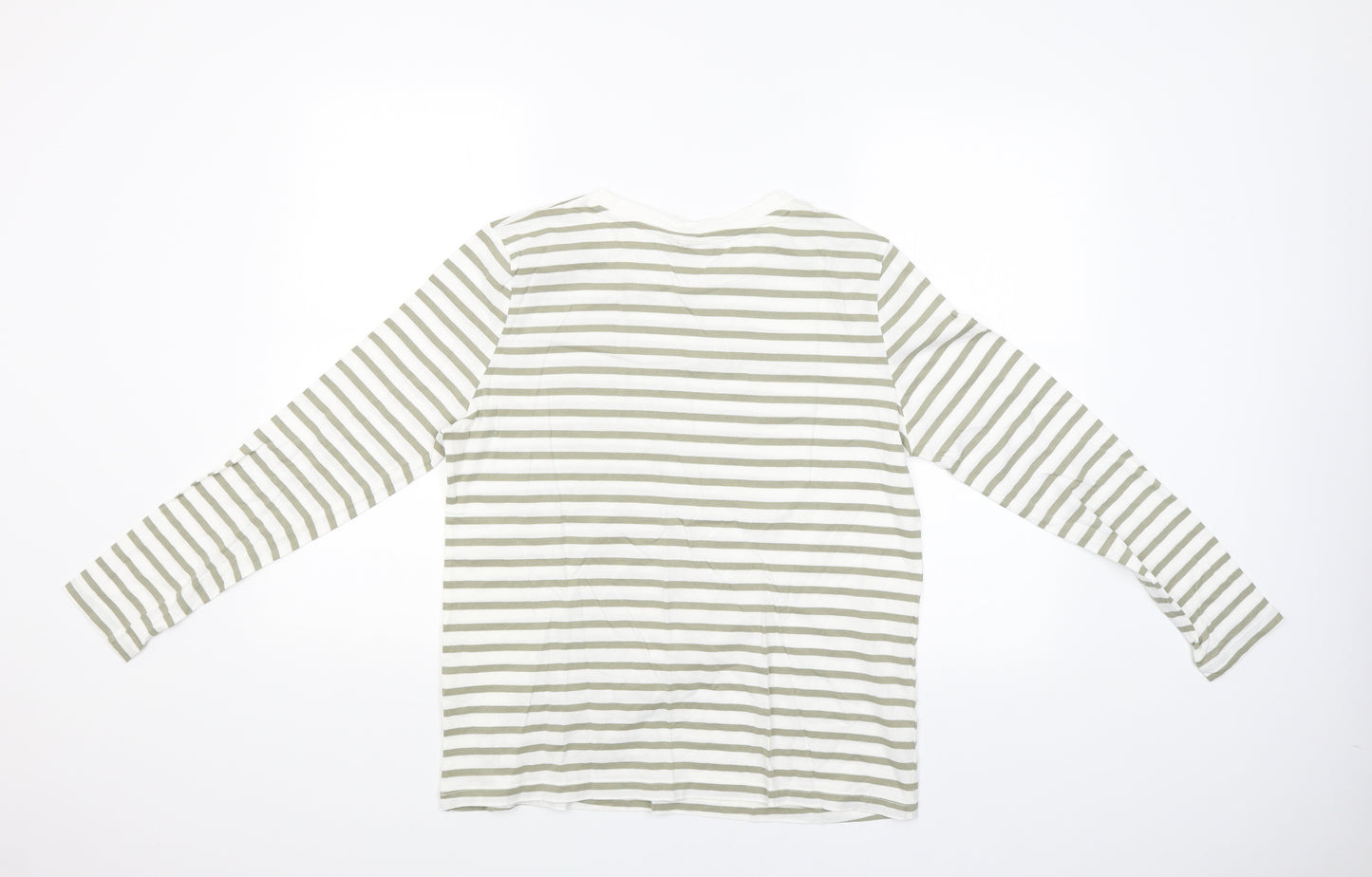 M&S Mens White Striped   T-Shirt Size 14
