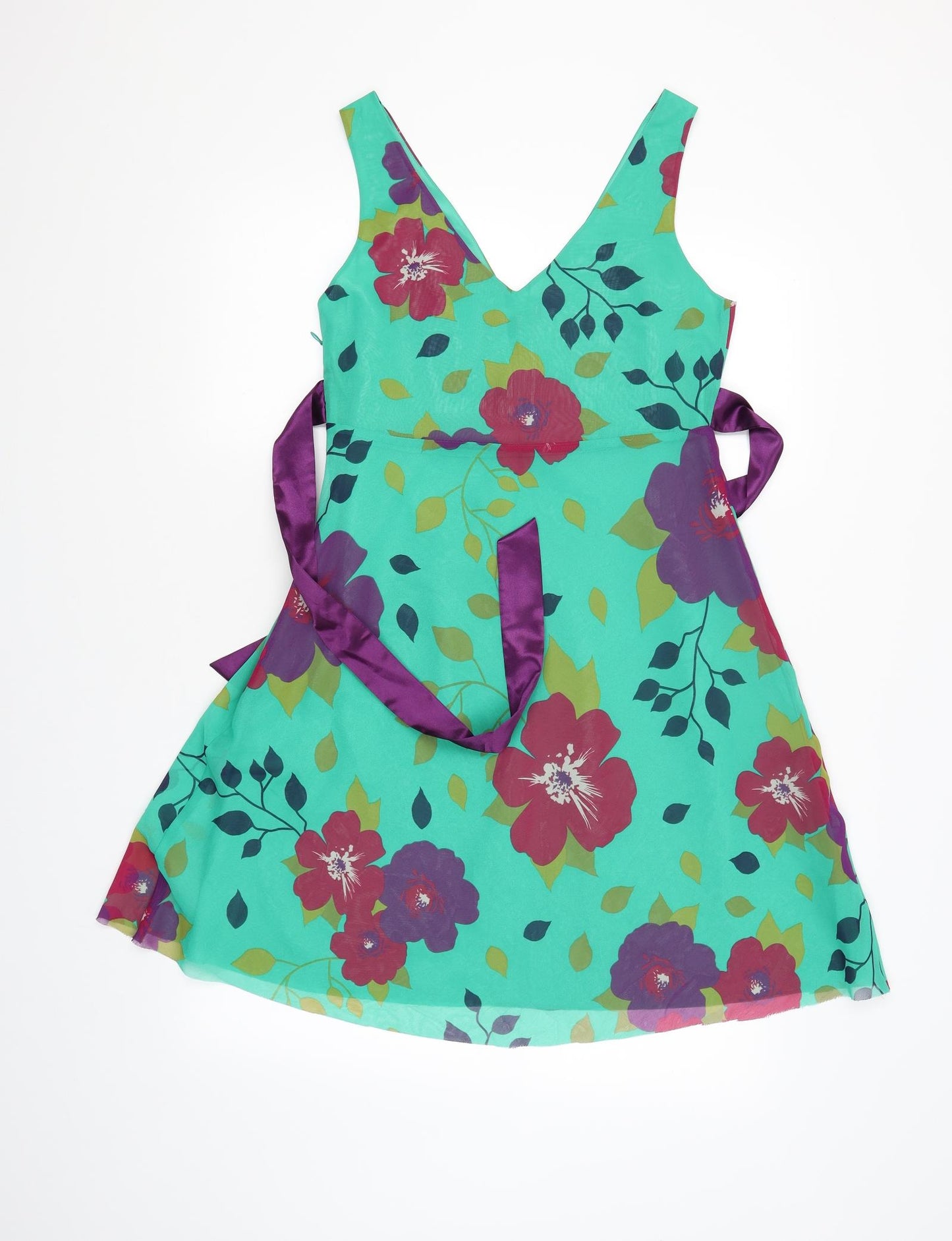 Papaya Womens Green Floral  A-Line  Size 10