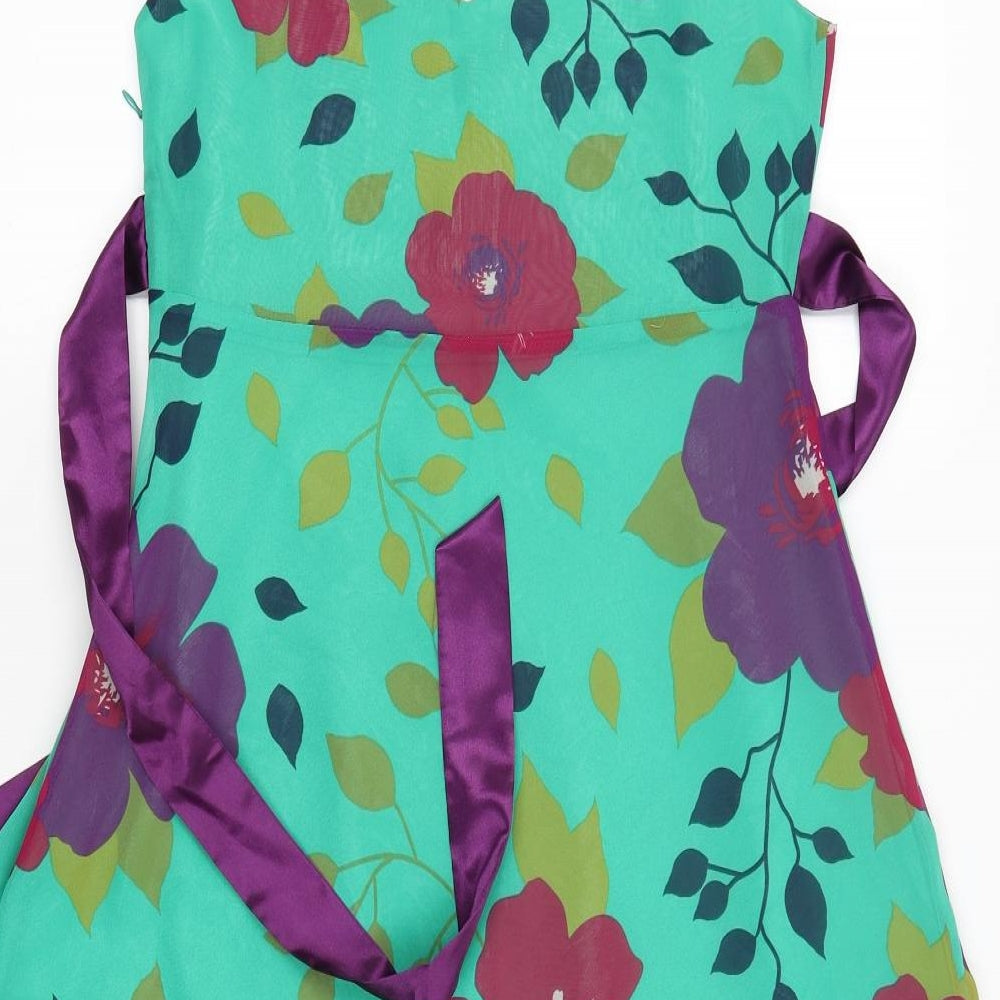 Papaya Womens Green Floral  A-Line  Size 10