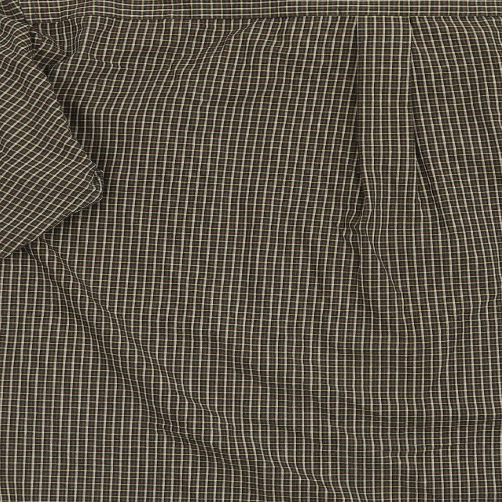 Haggar Mens Brown Check   Button-Up Size XL