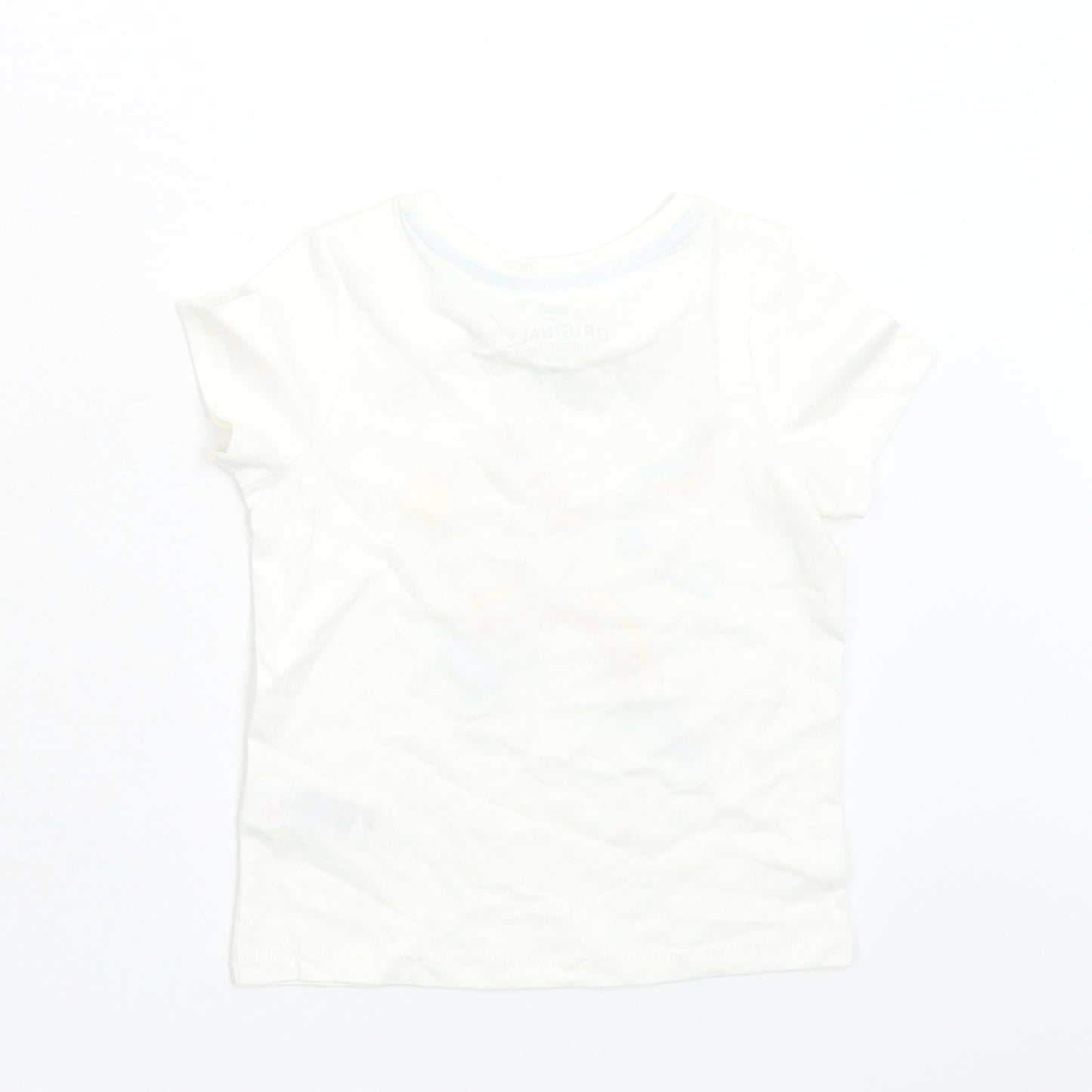 M&S Girls White   Basic T-Shirt Size 2-3 Years  - Unicorn