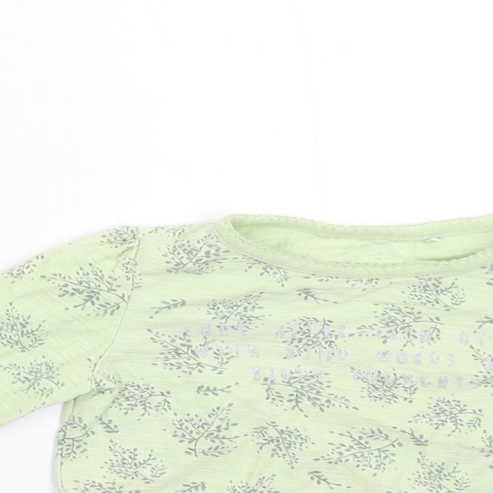 George Baby Green Floral  Basic T-Shirt Size 18-24 Months