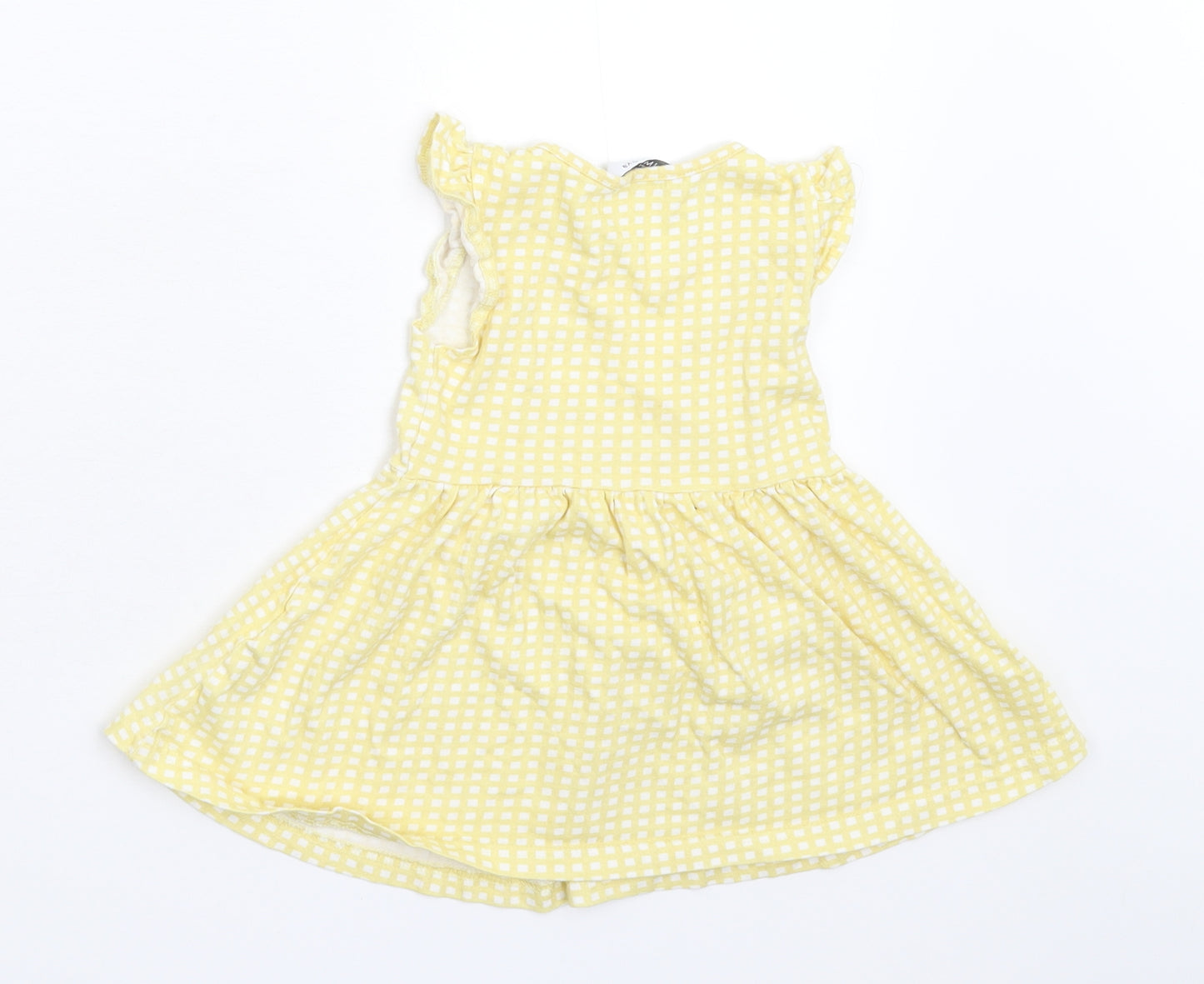 Primark Girls Yellow Check  Fit & Flare  Size 18 Months