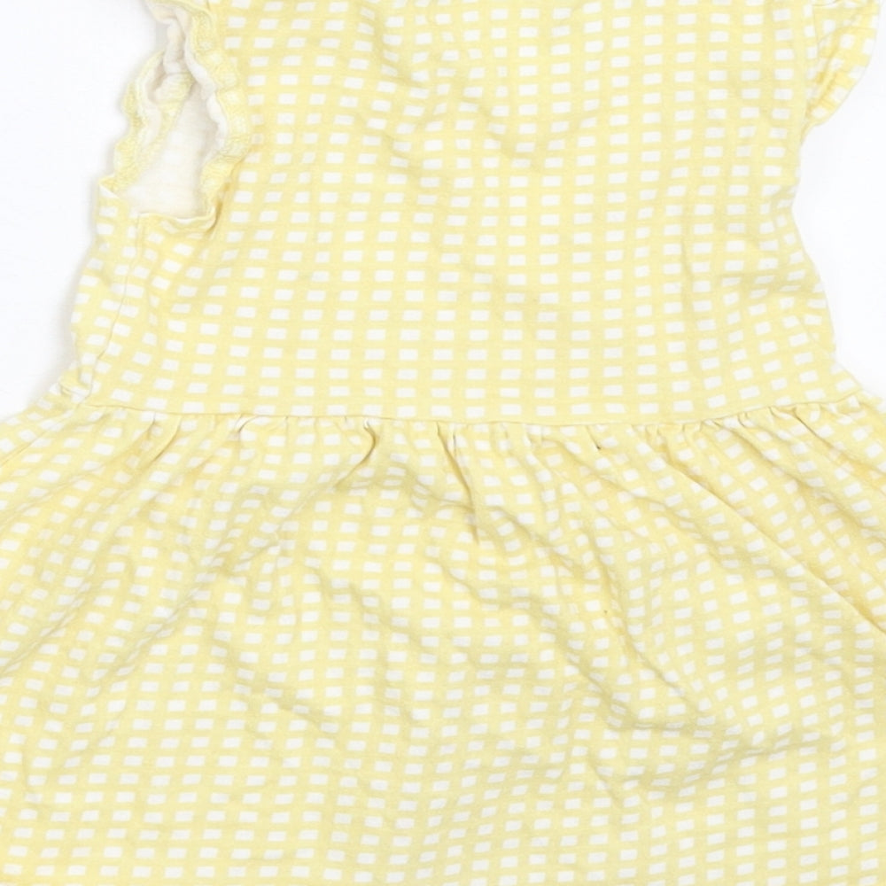 Primark Girls Yellow Check  Fit & Flare  Size 18 Months