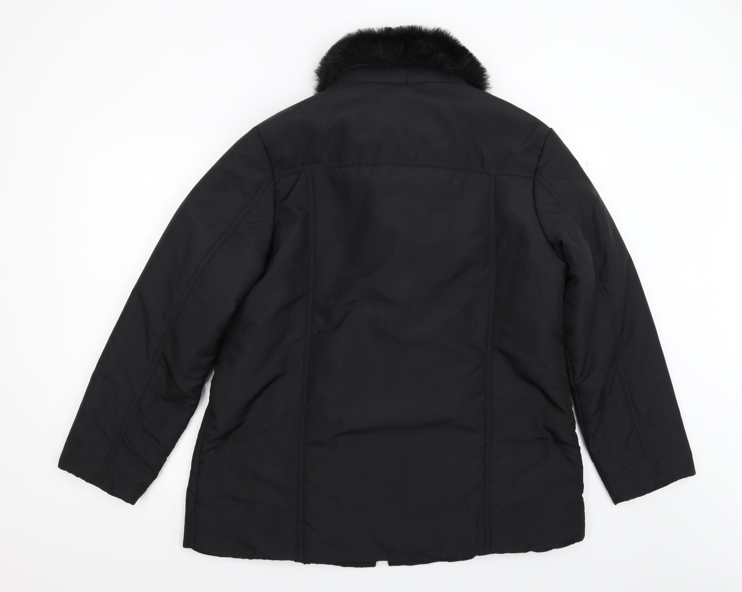 Classics Womens Black   Overcoat Coat Size 16