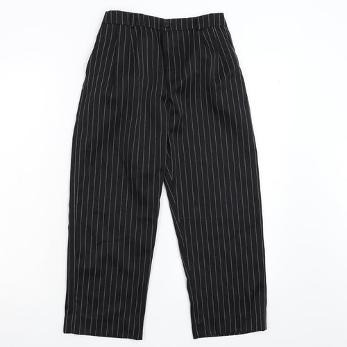 Preworn Boys Black Striped  Dress Pants Trousers Size 7 Years