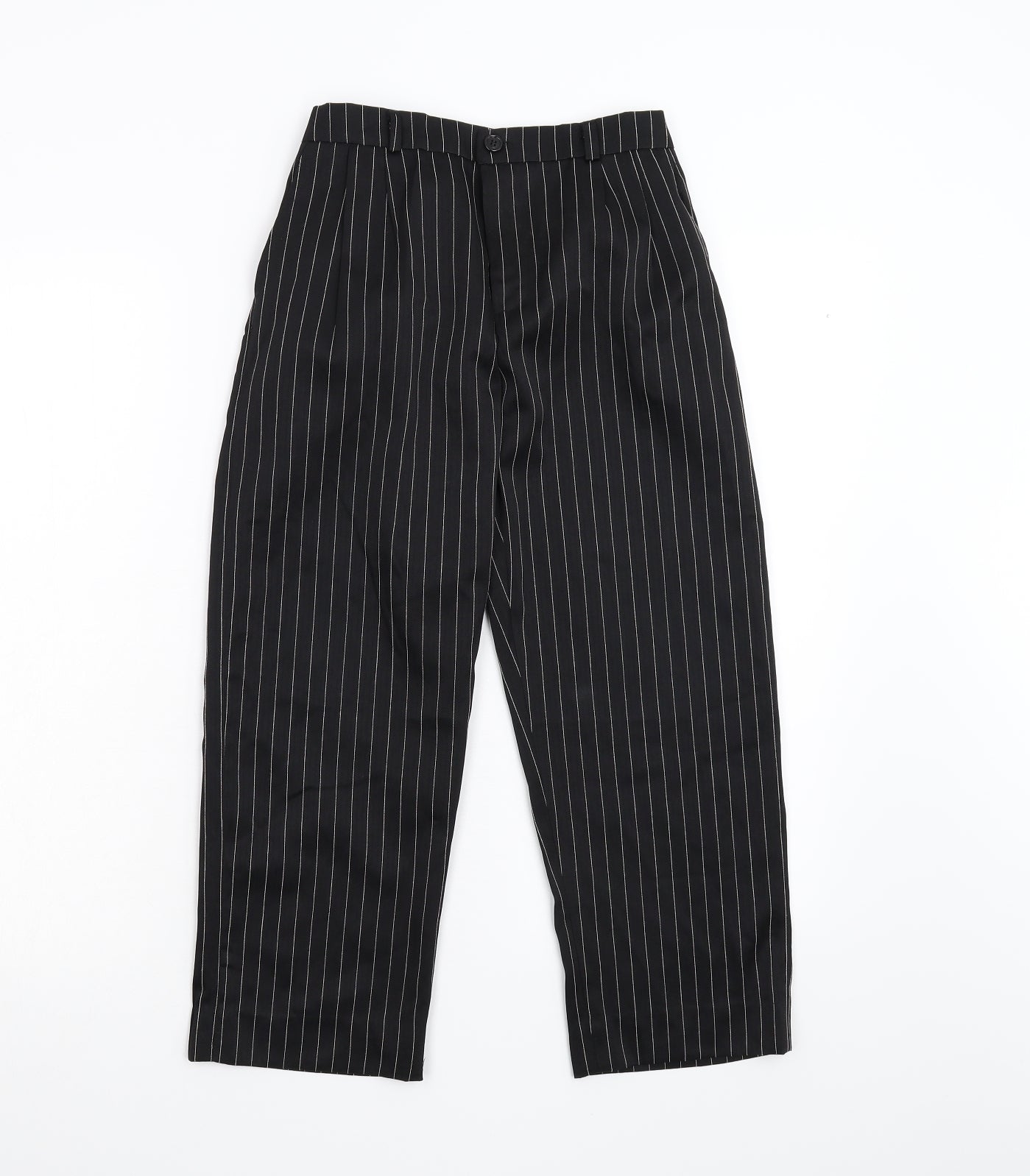 Preworn Boys Black Striped  Dress Pants Trousers Size 7 Years