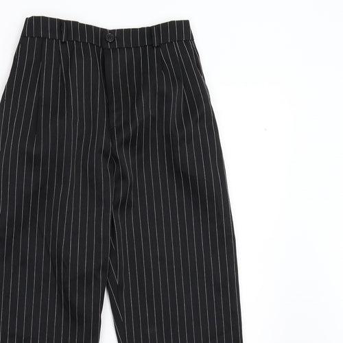 Preworn Boys Black Striped  Dress Pants Trousers Size 7 Years