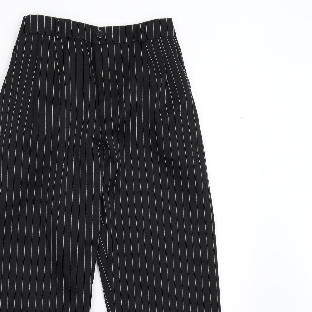 Preworn Boys Black Striped  Dress Pants Trousers Size 7 Years