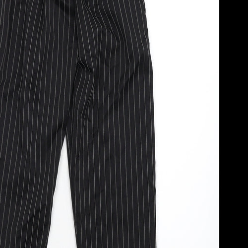 Preworn Boys Black Striped  Dress Pants Trousers Size 7 Years